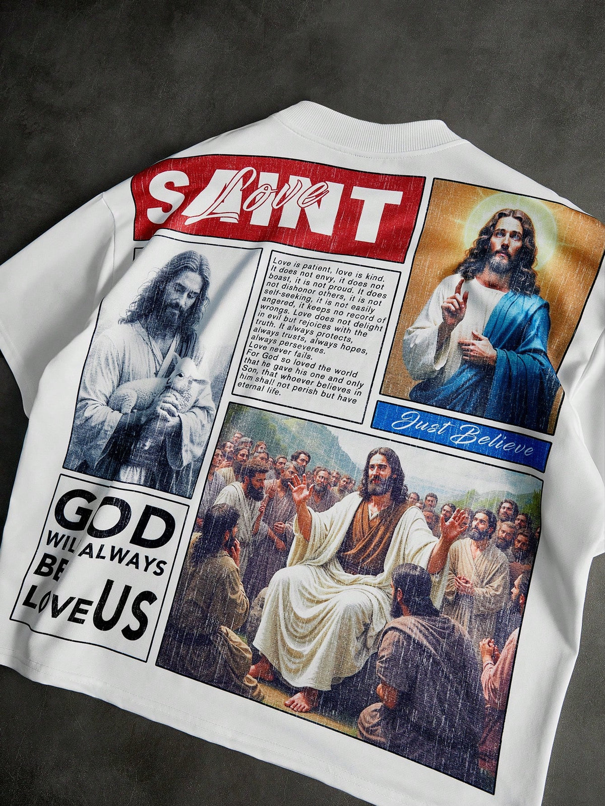 PAVTROS White Summmer Streetwear Saint Print T-Shirt,City Break Fashionable Casual Daily Wear,Valentine's Day Anniversary Gift For Men,Boyfriends,Kids